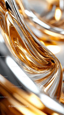Abstract Metallic Swirl in Gold and Silver Finish