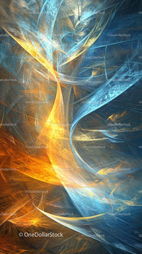 Dynamic Abstract Light Waves Digital Art with Vibrant Colors