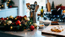 Cozy Christmas Baking Setup with Festive Decorations
