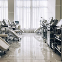 Modern Hospital Room with Medical Equipment and Patient Beds