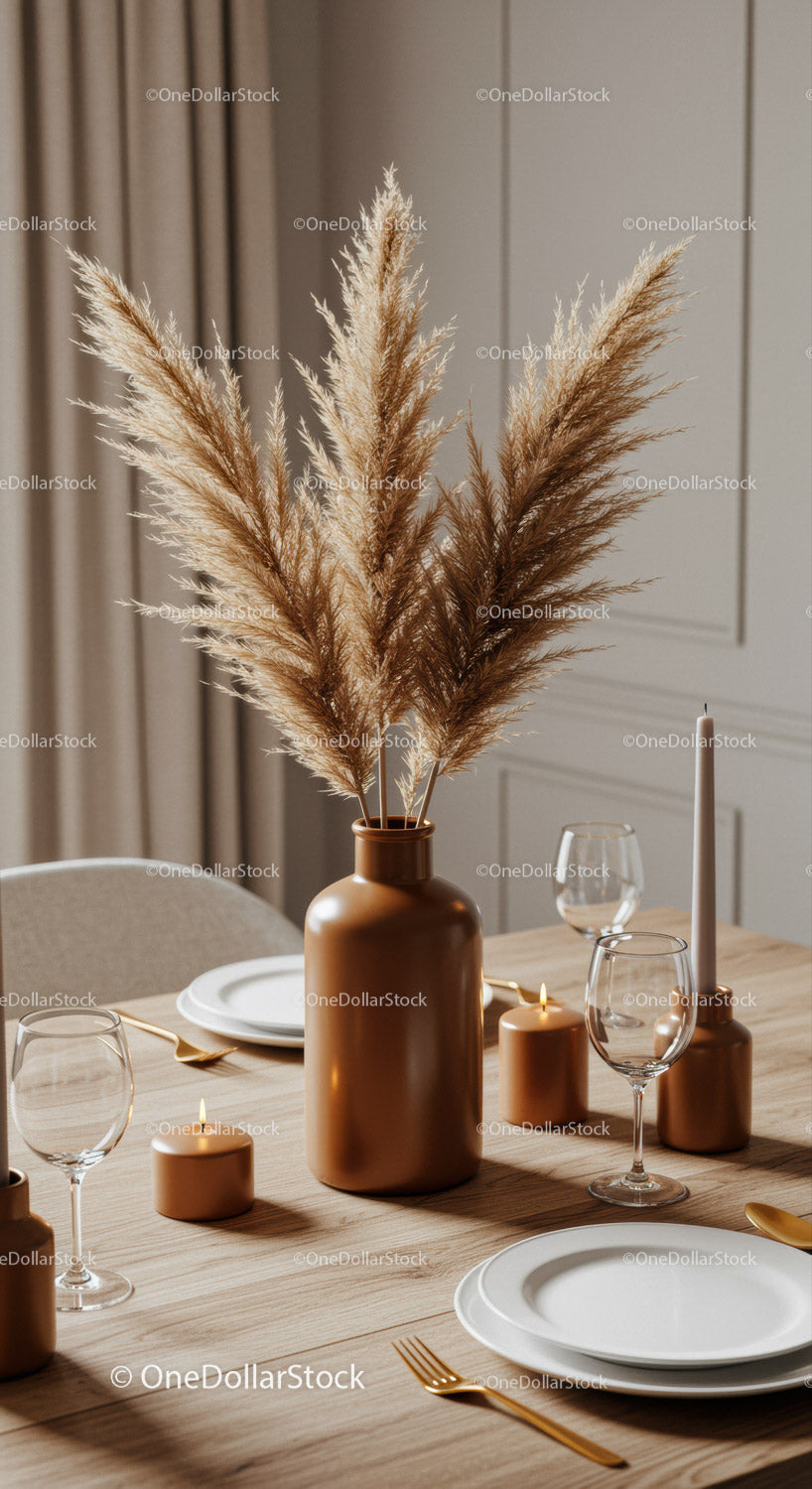 Stylish Pampas Grass Vase Decor for Modern Home Interior