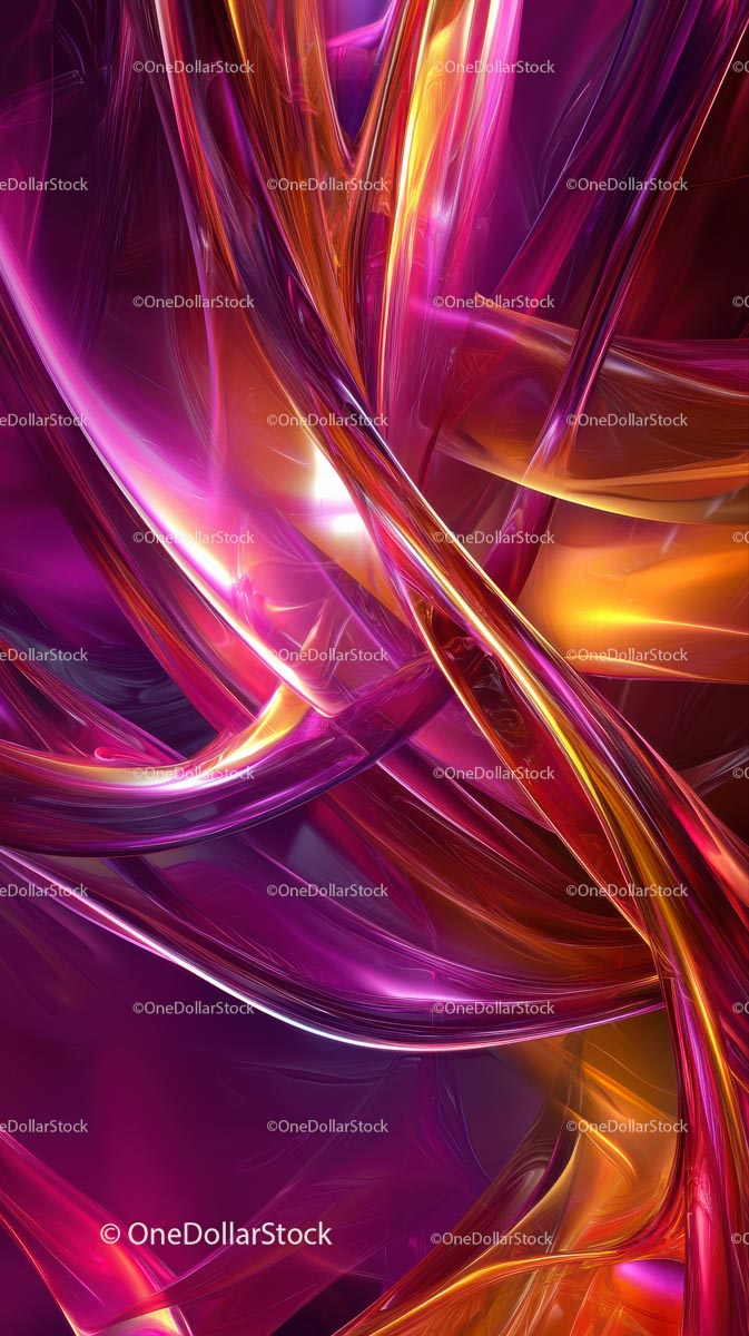 Abstract Vibrant Neon Light Swirls with Glowing Effects