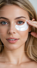 Young Woman Applying Under Eye Patch for Skincare