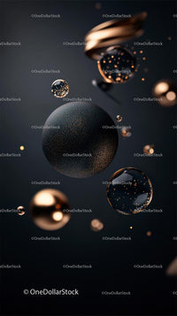 Modern Abstract Spheres with Metallic and Glowing Effects for Technology Projects