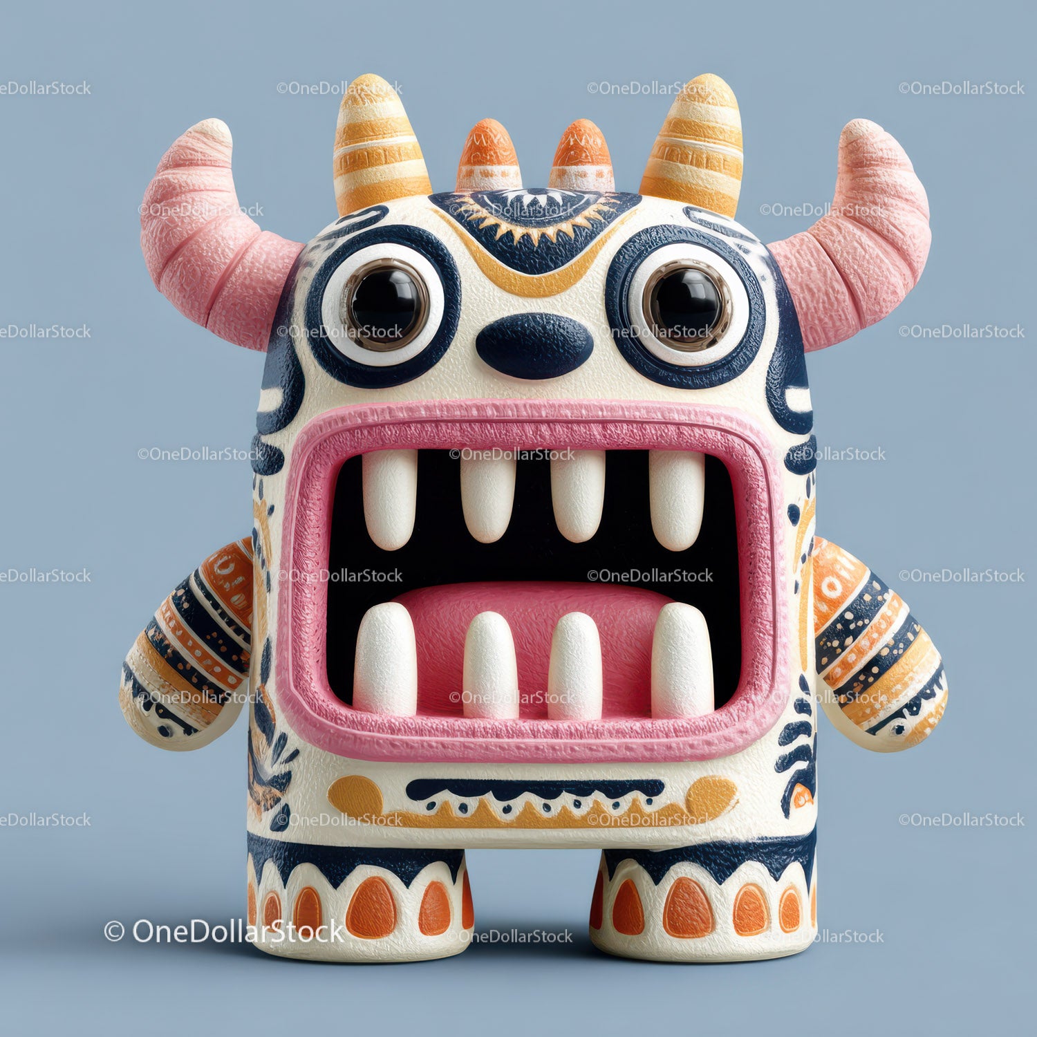 Futuristic Toy Robot with Large Eyes and Bunny Ears for Kids