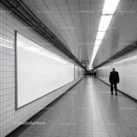 Minimalist Subway Tunnel with Tiled Walls and Modern Lighting