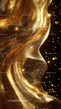 Elegant Golden Glitter Waves for Celebration and Luxury Background