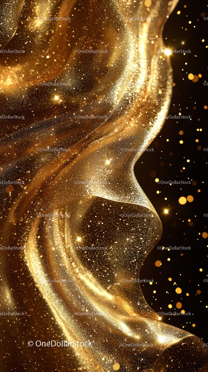 Elegant Golden Glitter Waves for Celebration and Luxury Background