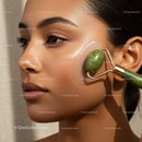 Close-Up of Woman Using Jade Roller for Facial Skin Rejuvenation