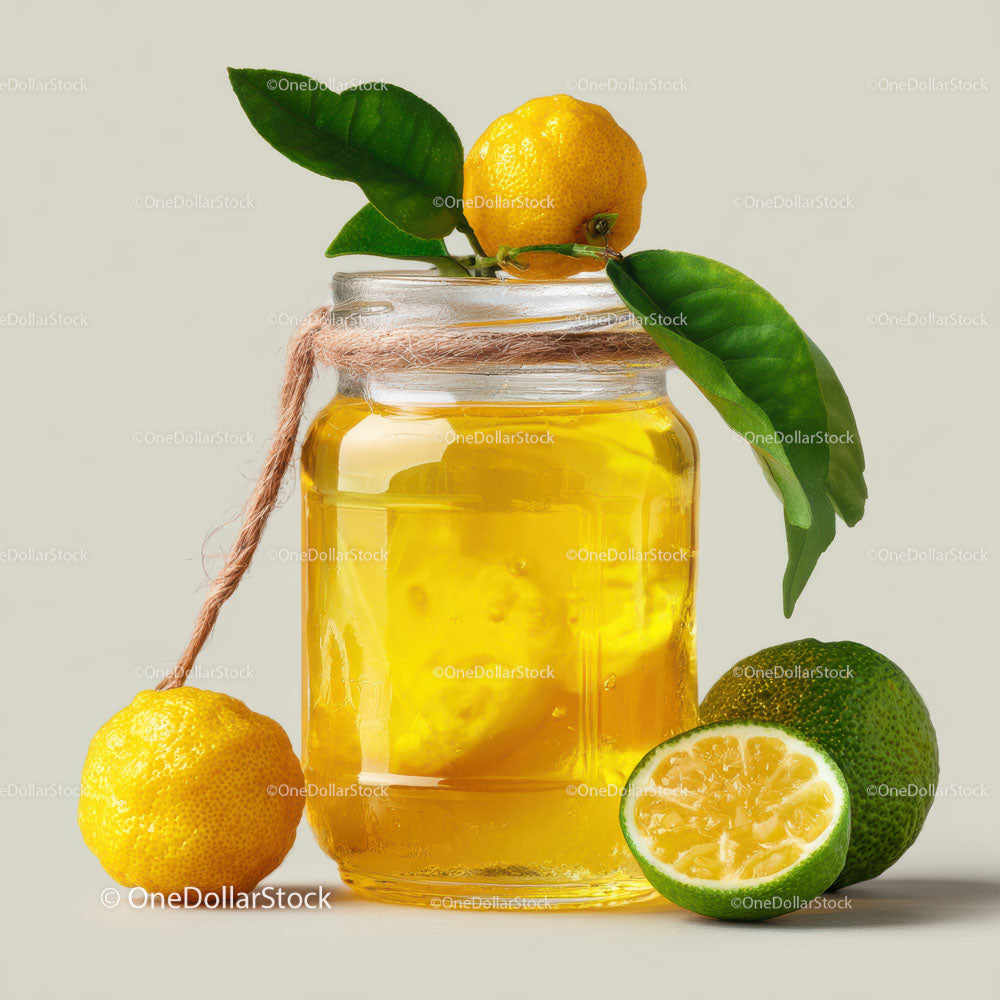 Refreshing Lemonade in a Stylish Glass Jar with Citrus Garnish