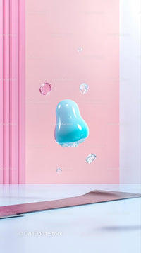 Floating Blue Nose with Diamonds in Modern Surreal Scene