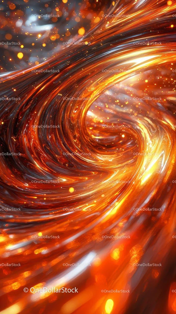 Vibrant Fiery Motion Swirl with Sparks and Light Trails