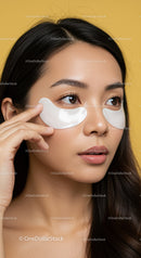 Young Woman Applying Eye Patches for Skincare Treatment
