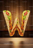 Three Chicken Tacos Filled with Fresh Vegetables
