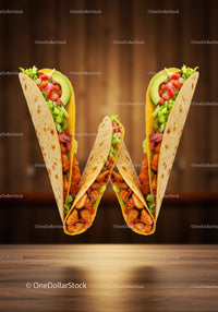 Three Chicken Tacos Filled with Fresh Vegetables