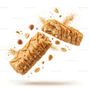 Crunchy Peanut Caramel Energy Bars with Nuts and Drizzle