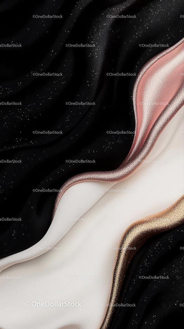 Elegant Satin Fabric with Sparkling Rose Gold Details for Fashion