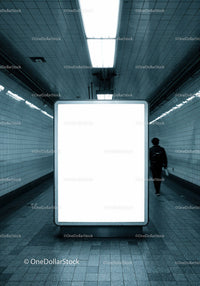 Minimalist Subway Tunnel with Tiled Walls and Modern Lighting