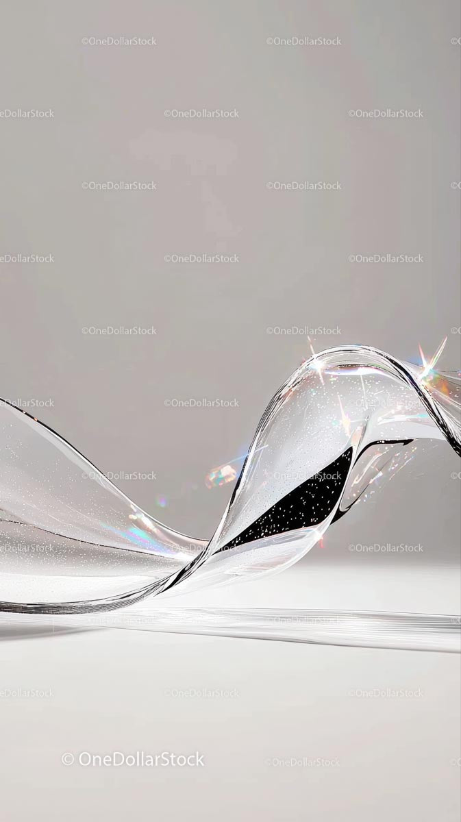 Elegant Glass Sculpture with Flowing Curves for Modern Interiors