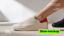 editable PSD mockup for Beige shoe with red counter