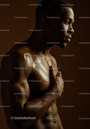 Male Model Applying Skin Care Cream for Healthy Skin