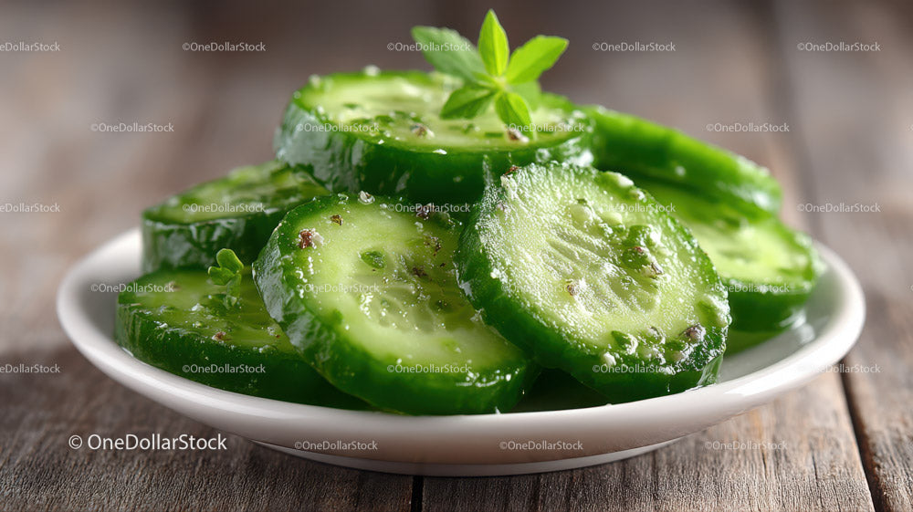 Fresh Cucumber Slices in a Bowl for Healthy Refreshing Snack