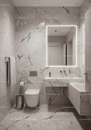 Modern Luxury Bathroom with Marble Walls and Sleek Fixtures