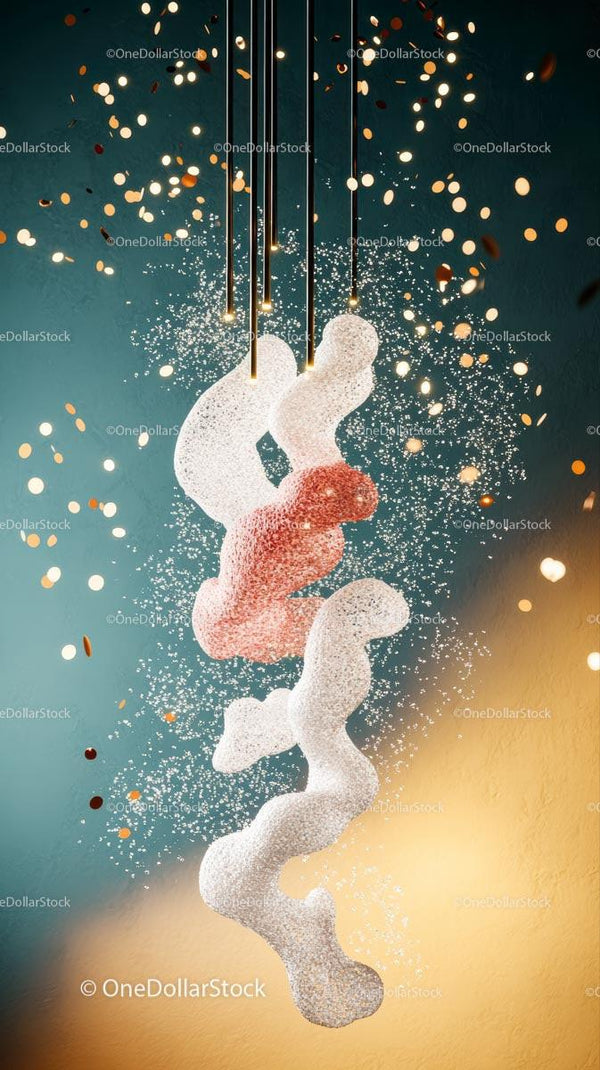Elegancka nowoczesna lampa wisząca z artystycznym abstrakcyjnym wzorem