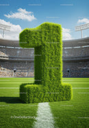 Green Grass Number One on Football Field