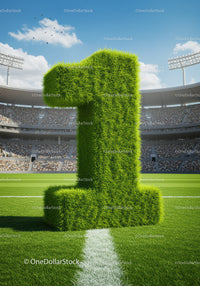 Green Grass Number One on Football Field