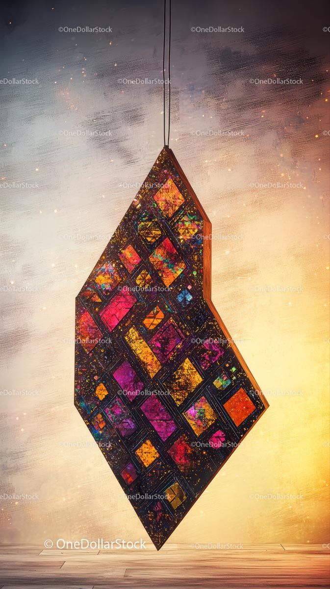 Colorful Geometric Light Sculpture for Modern Interior Decor