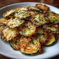 Crispy Baked Zucchini Chips with Cheese and Herbs