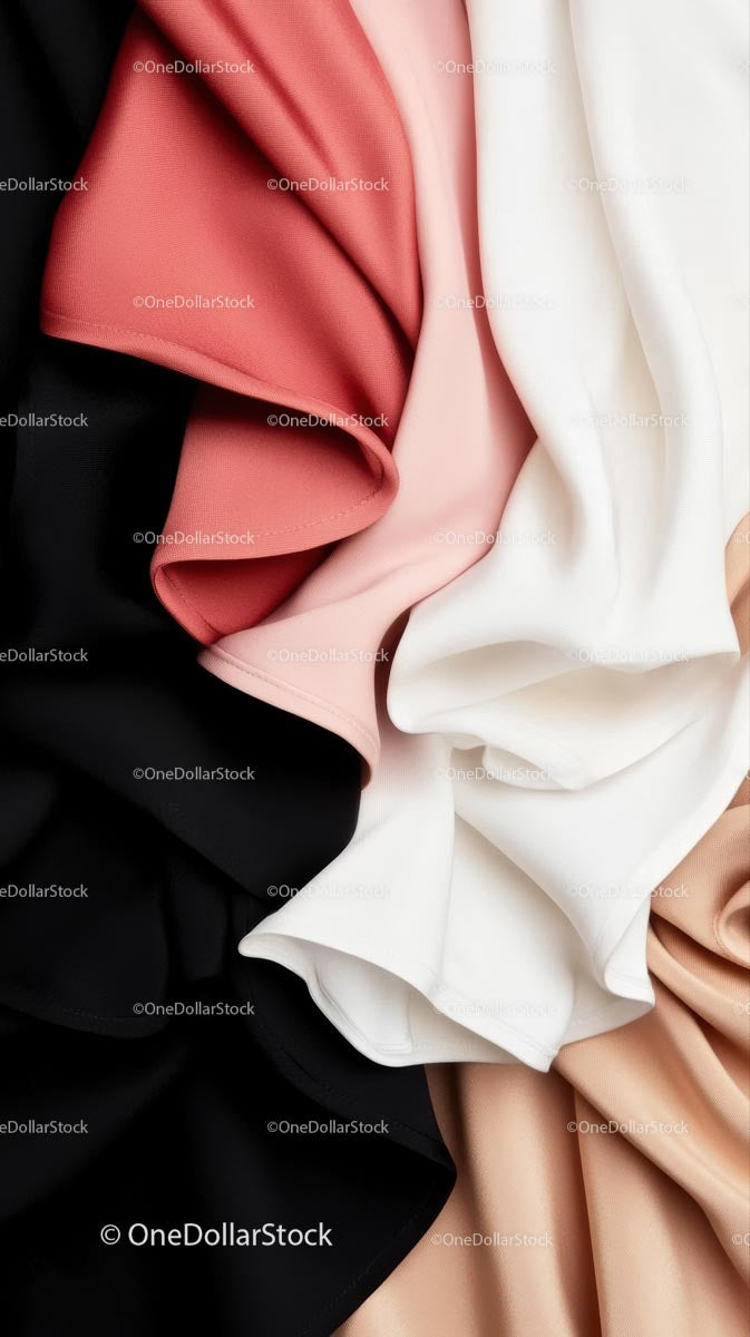 Colorful Draped Fabrics in Elegant Textures for Fashion and Design