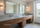 Contemporary Bathroom with Double Sinks and Wooden Vanity