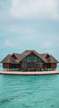 Luxury Overwater Bungalow with Scenic Ocean View on Tropical Island