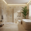 Luxurious Modern Bathroom with Walk-in Shower and Greenery