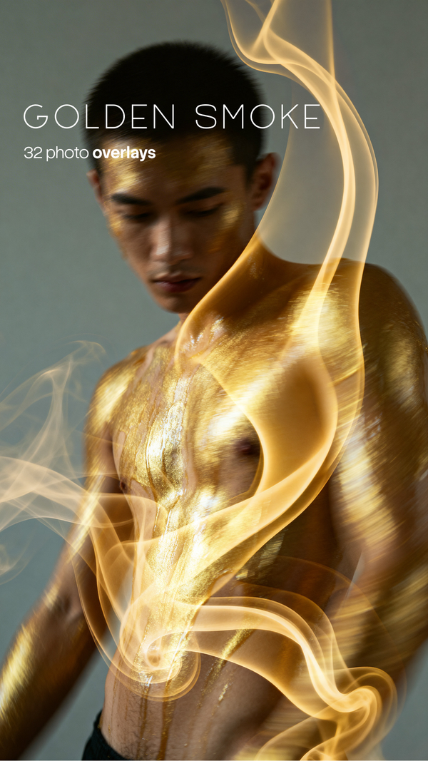 Golden Smoke Overlays (32 JPG files)