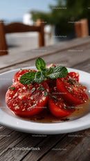 Delicious Cherry Tomato Toast with Fresh Herbs in Outdoor Setting