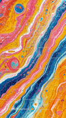 Colorful Fluid Abstract Painting with Vibrant Swirls and Swashes