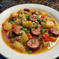 Hearty Sausage and Vegetable Soup with Potatoes and Carrots
