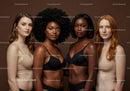 Diverse women confidently showcasing elegant intimate wear