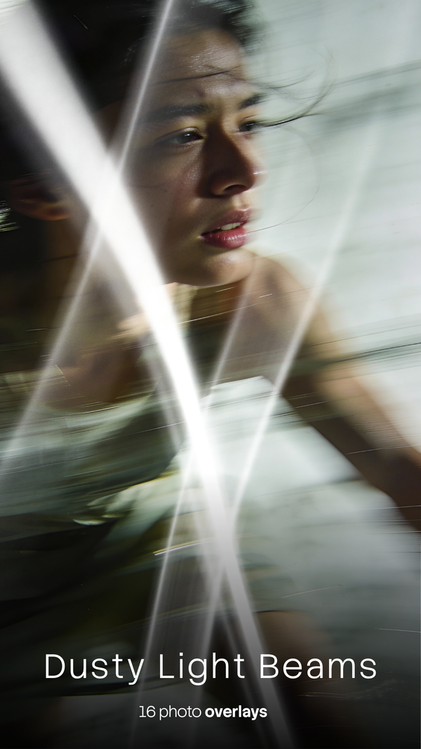Dusty Light Beams Overlays (16 JPG files)