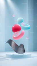 Colorful Abstract Floating Sculptures in Modern Interior