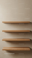 Modern minimalist wooden wall shelves for contemporary home decor