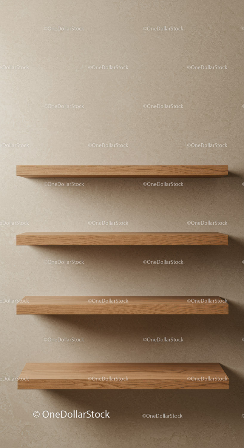Modern minimalist wooden wall shelves for contemporary home decor