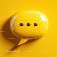 Modern Speech Bubble with Yellow Buttons on Bright Yellow Background