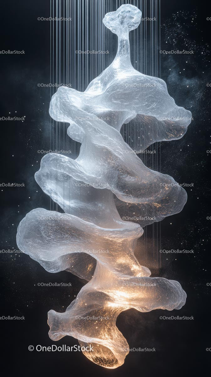 Elegant Ice Sculpture Art Installation with Glass-like Appearance