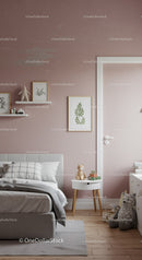 Children's Room with Cozy Decor and Green Leaf Wall Art
