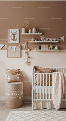 Cozy Baby Nursery with Plush Pillows and Wall Decorations