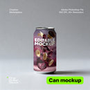 Can on gray background Editable PSD Mockup preview